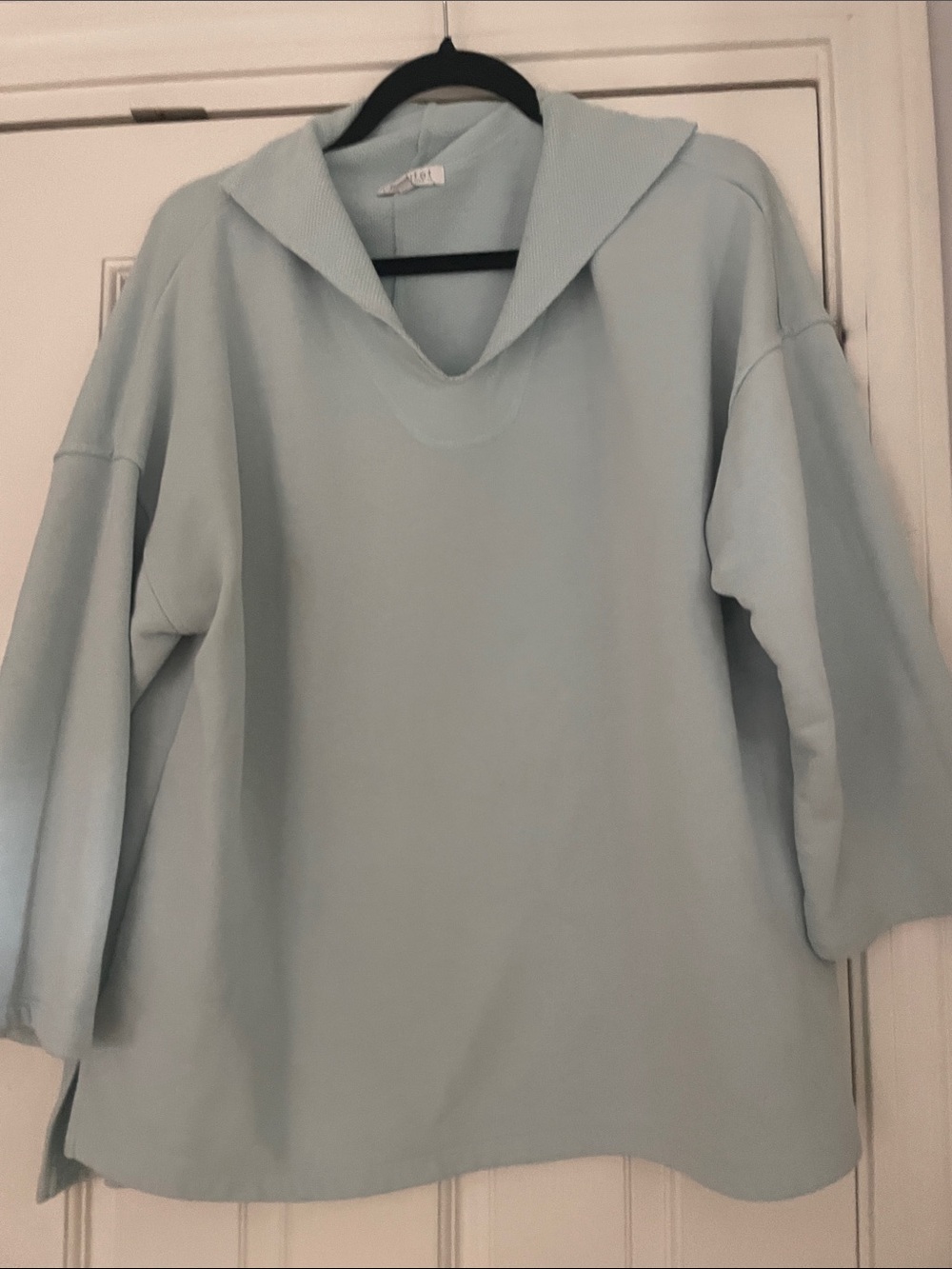 Habitat Light Blue V-Neck Hooded Relaxed Sweatshirt